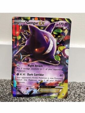 Gengar EX Holographic Pokémon Card - Purple Jumbo Card